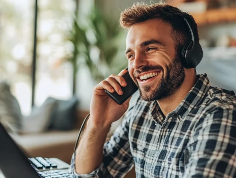 commercial prospectant des entreprises au téléphone