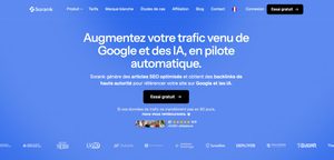 Page d'accueil de Sorank, logiciel SEO qui publie des articles pour les entreprises B2B et suit leurs citations dans ChatGPT, Claude et Gemini